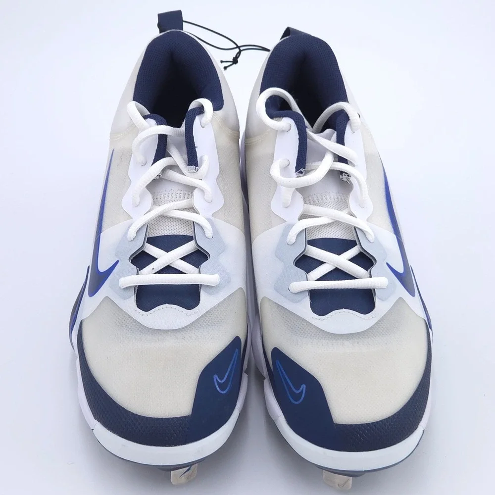 Nike Air Zoom Trout 9 Pro Baseball Cleats Mens 7 White Blue Cushion Metal NEW